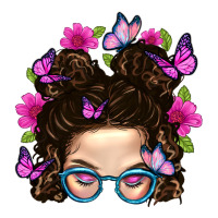 Messy Bun Mom With Butterfly | Teevron