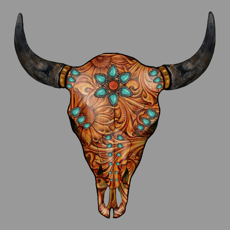 Western Tooled Leather Bull Skull Vintage Hoodie by Jasminsmagicworld | Teevron