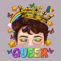 Lgbtq+ Queer Portrait With Crown And Rainbow Vintage Tee | Teevron