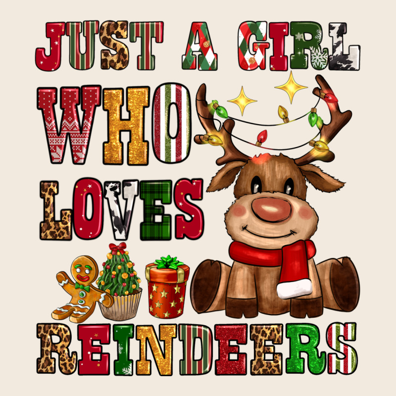 Just A Girl Who Loves Reindeers Zipper Hoodie by CowGirlArtShop | Teevron