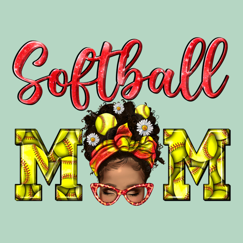 Softball Mom And Afro Messy Bun Mom Classic Tee by BundleAndBundleShop | Teevron