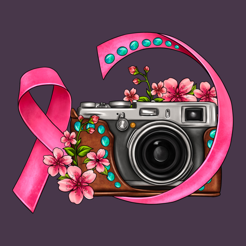 Floral Cancer Ribbon Vintage Camera Heavyweight Hoodie by FaDigitalArtStudio | Teevron