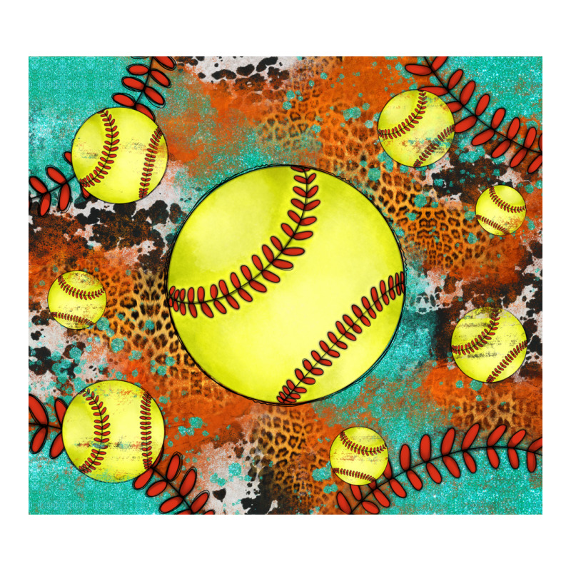 Softball Cowhide Turquoise Glitter Tumbler Premium Tee by Jasminsmagicworld | Teevron