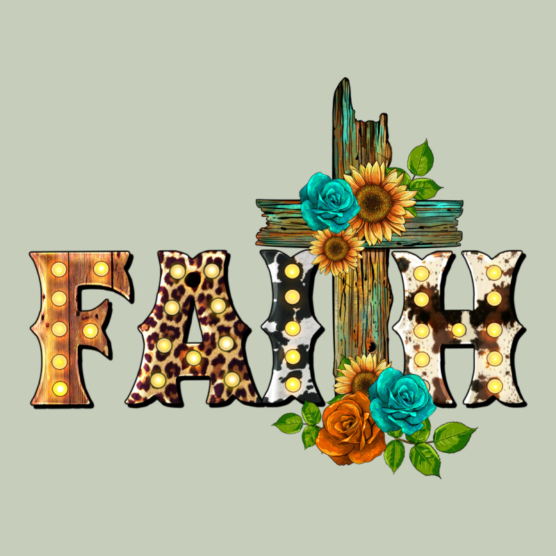 Faith With Cross Ladies Tee by BarkalooDesign | Teevron
