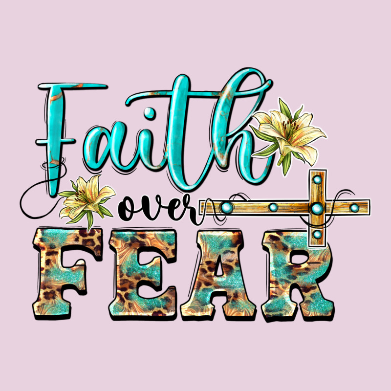 Faith Over Fear With Cross Ladies Tee by BarkalooDesign | Teevron
