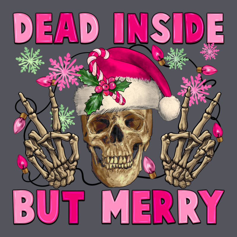 Dead Inside But Merry Pink Christmas Skeleton Vintage Hoodie by NancyCooperArtShop | Teevron