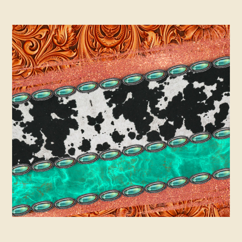 Western Turquoise Gemstone Cowhide  Leather Tumbler Premium Tee by Jasminsmagicworld | Teevron