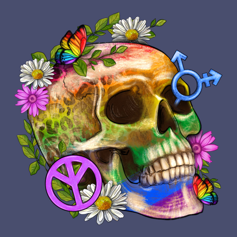 Pride Skull And Transgender Symbol With Peace Vintage Tee by BundleAndBundleShop | Teevron