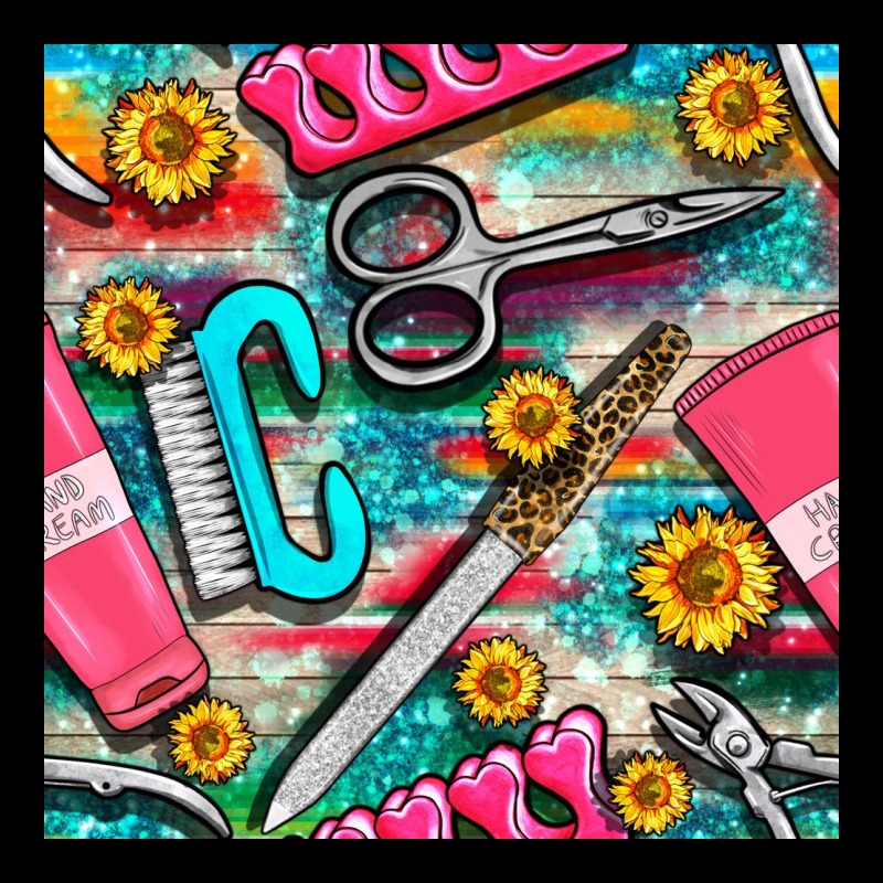 Nail Art Tools And Hand Cream With Serape And Turquoise Glitter Seamle Urban Heavy Tee by BundleAndBundleShop | Teevron