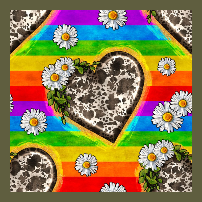 Pride Lgbtq+ Cowhide Hearts And Daisy Patterns Vintage Tee by BundleAndBundleShop | Teevron