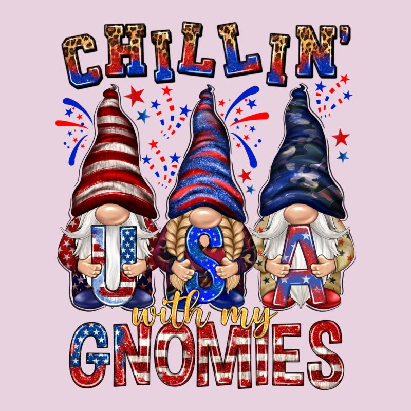 Chilling With My Gnomies With Usa Ladies Tee by NancyCooperArtShop | Teevron
