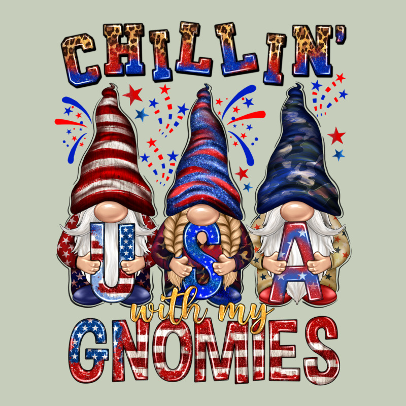 Chilling With My Gnomies With Usa Ladies Tee by NancyCooperArtShop | Teevron