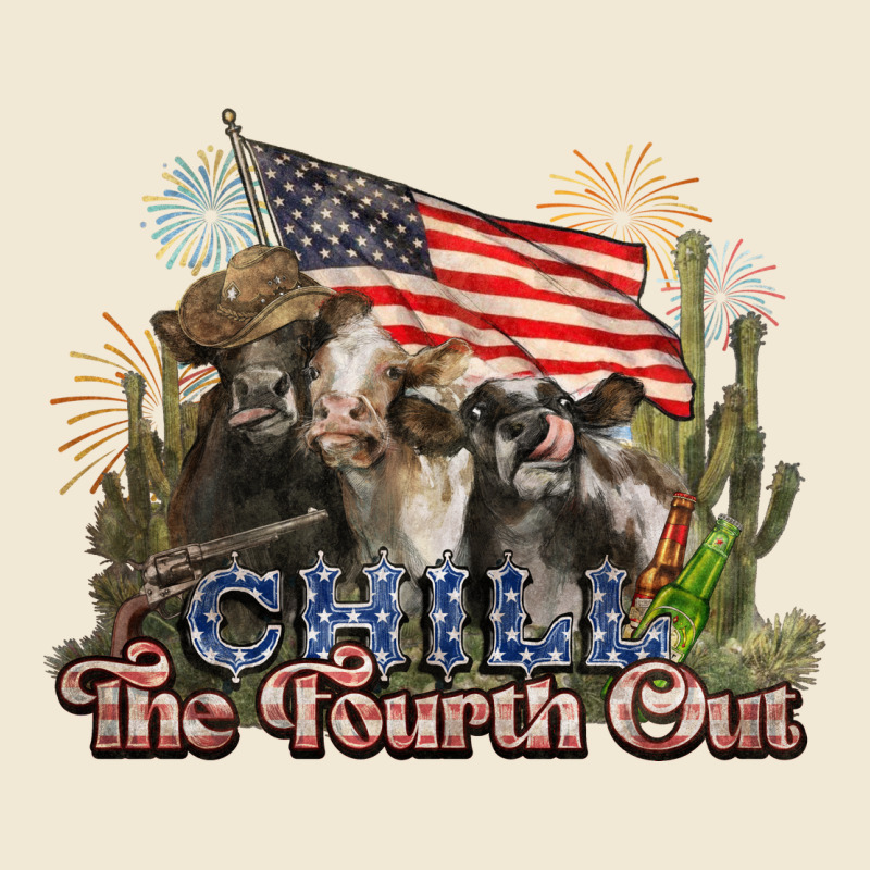 Chill The Fourth Out Cows 4th July America Ladies Tee by NancyCooperArtShop | Teevron