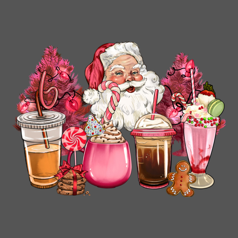 Pink Christmas Pink Tree Santa Coffe Cups Zipper Hoodie by CowGirlArtShop | Teevron