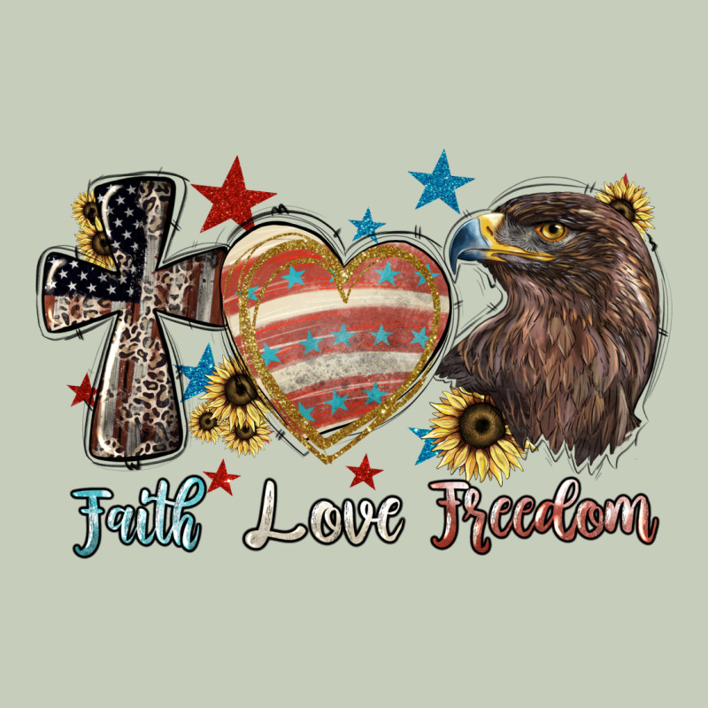 Faith Love Freedom Usa Ladies Tee by NancyCooperArtShop | Teevron