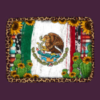 Mexican Flag Background With Cactus And Sunflower Premium Tee | Teevron