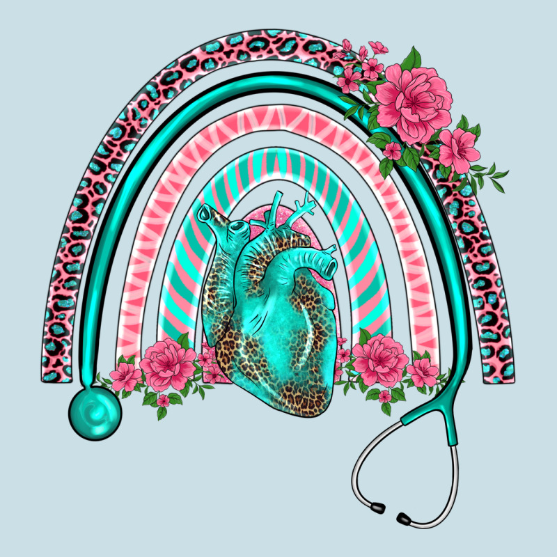 Nurse Life Spring Stethoscope Heart Rainbow Ladies Tee by BarkalooDesign | Teevron