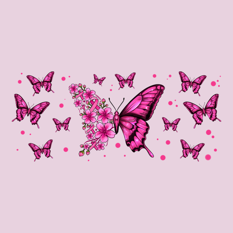 Floral Breast Cancer Butterfly Ladies Tee by Jasminsmagicworld | Teevron