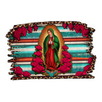 Lady Of Guadalupe Serape And Roses Premium Tee | Teevron