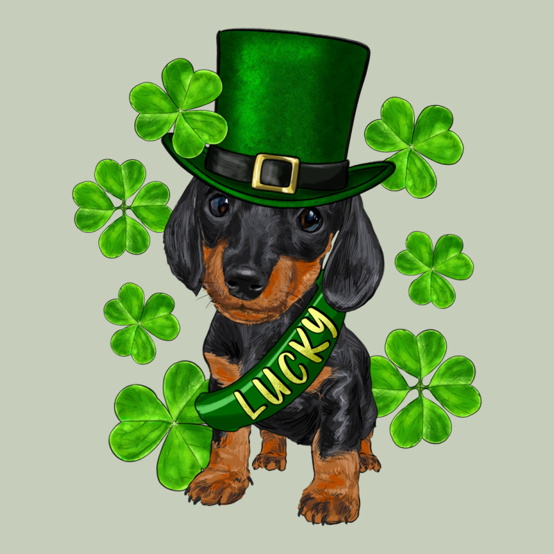 St. Patrick's Day Lucky Dachshund Puppy Long Sleeve Tee by RanaPortraitStore | Teevron