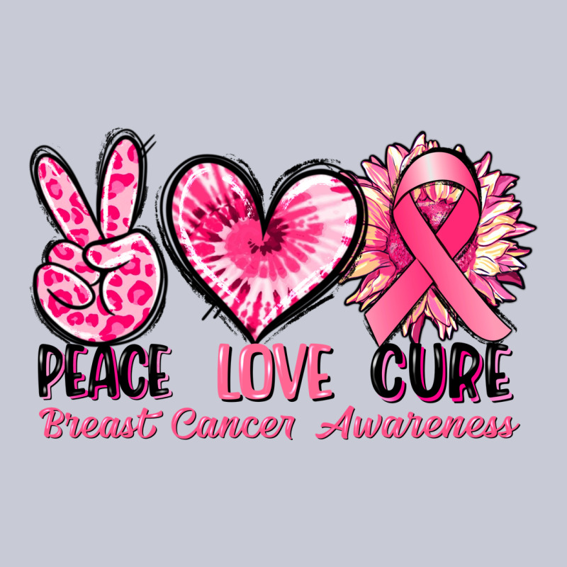 Peace Love Cure Breast Cancer Awareness Heavyweight Hoodie by FaDigitalArtStudio | Teevron