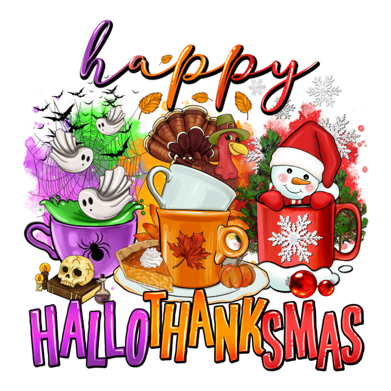 Happy Hallothanksmas Coffee Cups Premium Tee by NancyCooperArtShop | Teevron