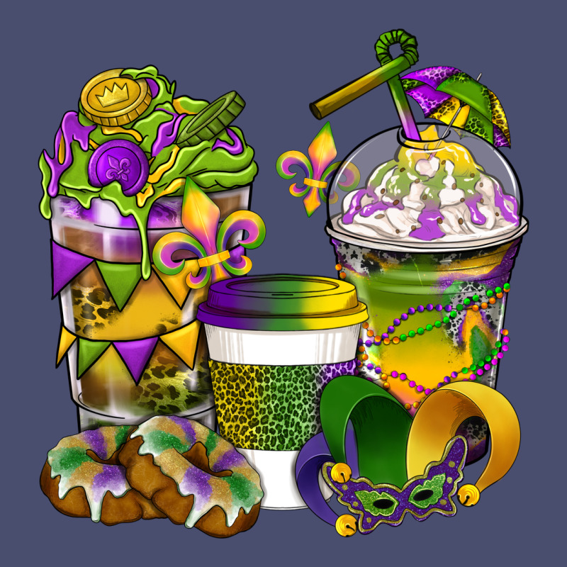 Mardi Gras Coffee Cups Vintage Tee by BundleAndBundleShop | Teevron