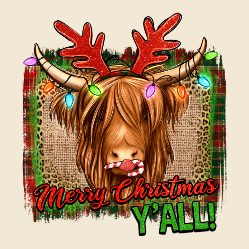 Merry Christmas Y'all Highland Cow Premium Tee by Jasminsmagicworld | Teevron