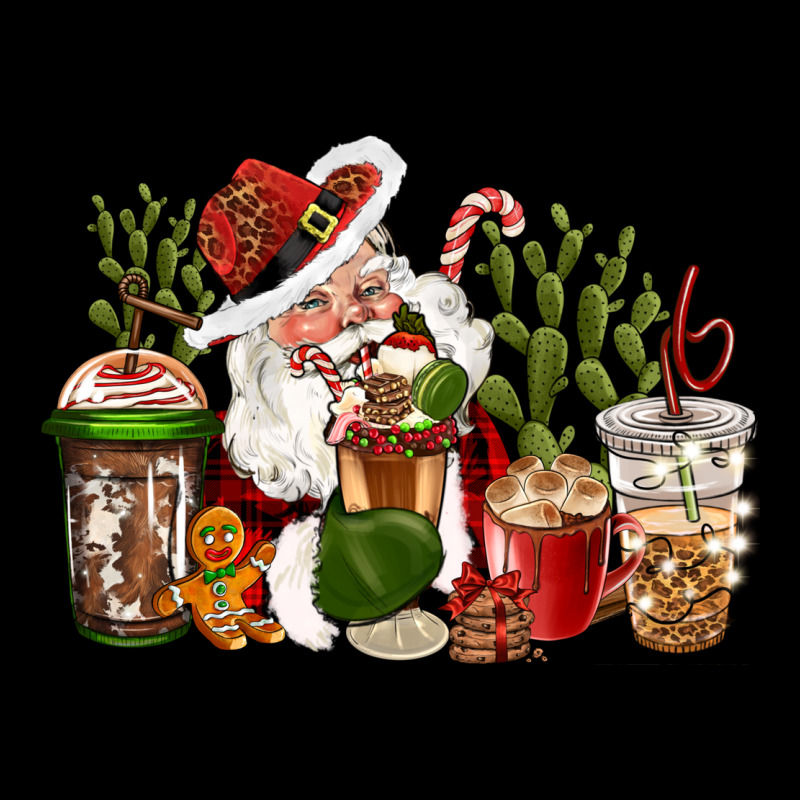 Western Santa Cowboy Coffe Cups Christmas Zipper Hoodie by CowGirlArtShop | Teevron