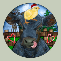 Black Angus Cattle With Santa Chick Christmas Long Sleeve Tee | Teevron