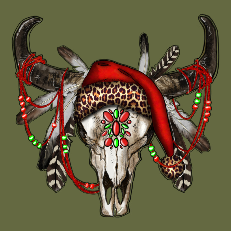 Western Christmas Bull Skull Long Sleeve Tee by RanaPortraitStore | Teevron