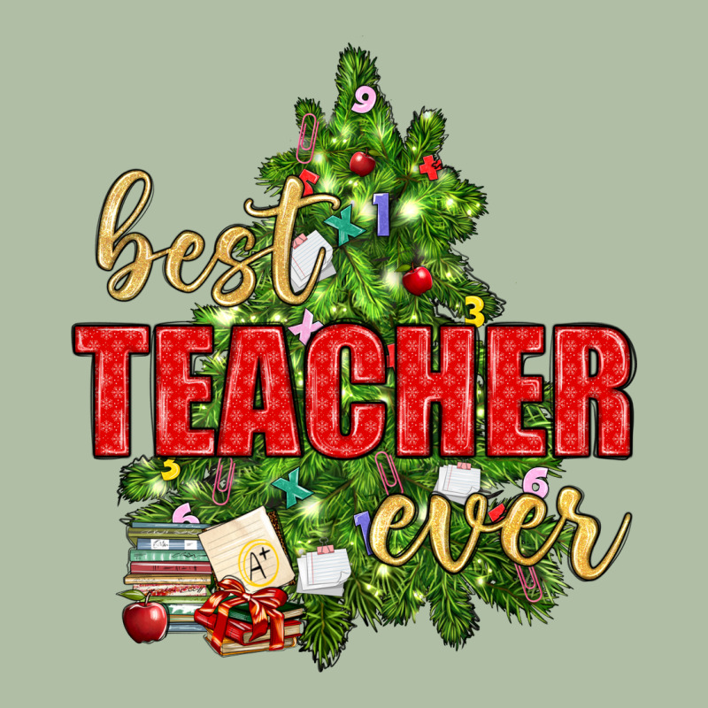 Best Teacher Ever With Christmas Tree Urban Heavy Tee by BundleAndBundleShop | Teevron