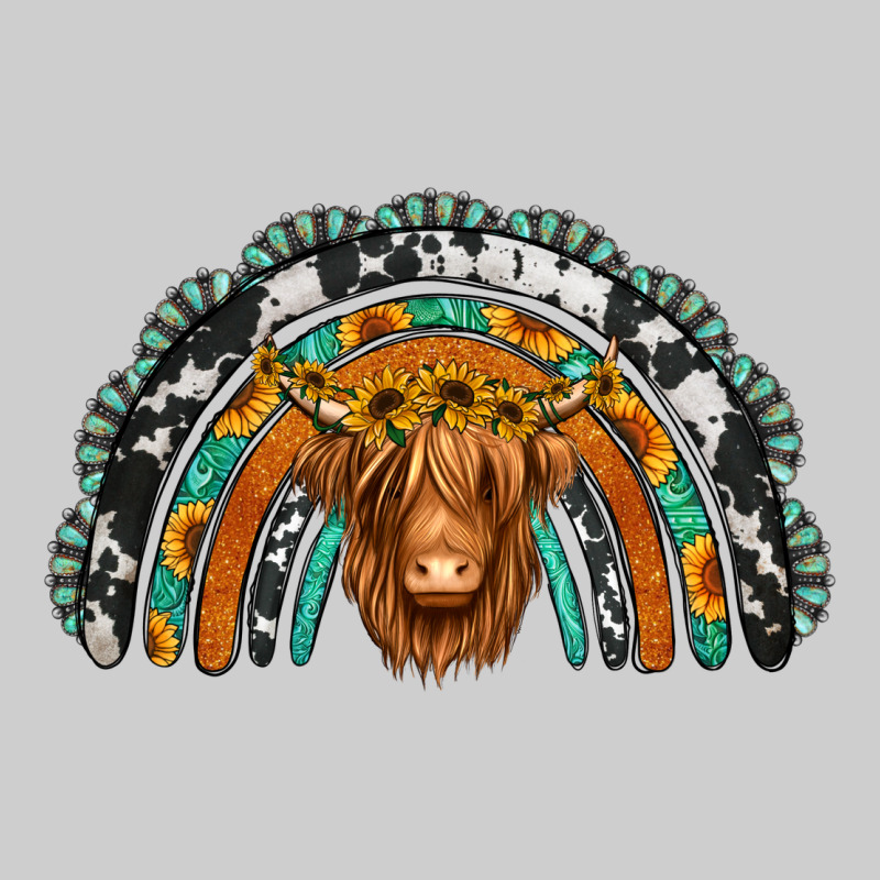 Turquoise Cowhide Sunflower Headband Highland Cow Premium Tee by Jasminsmagicworld | Teevron