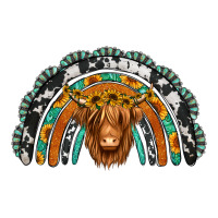 turquoise cowhide sunflower headband highland cow | Teevron