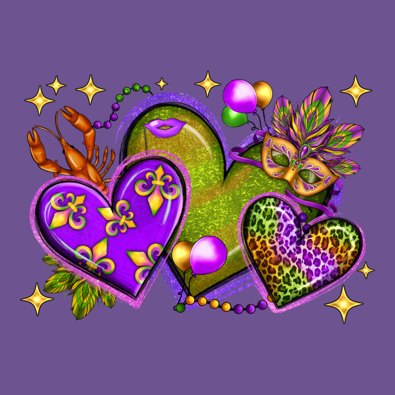Mardi Gras Hearts Vintage Tee by BundleAndBundleShop | Teevron