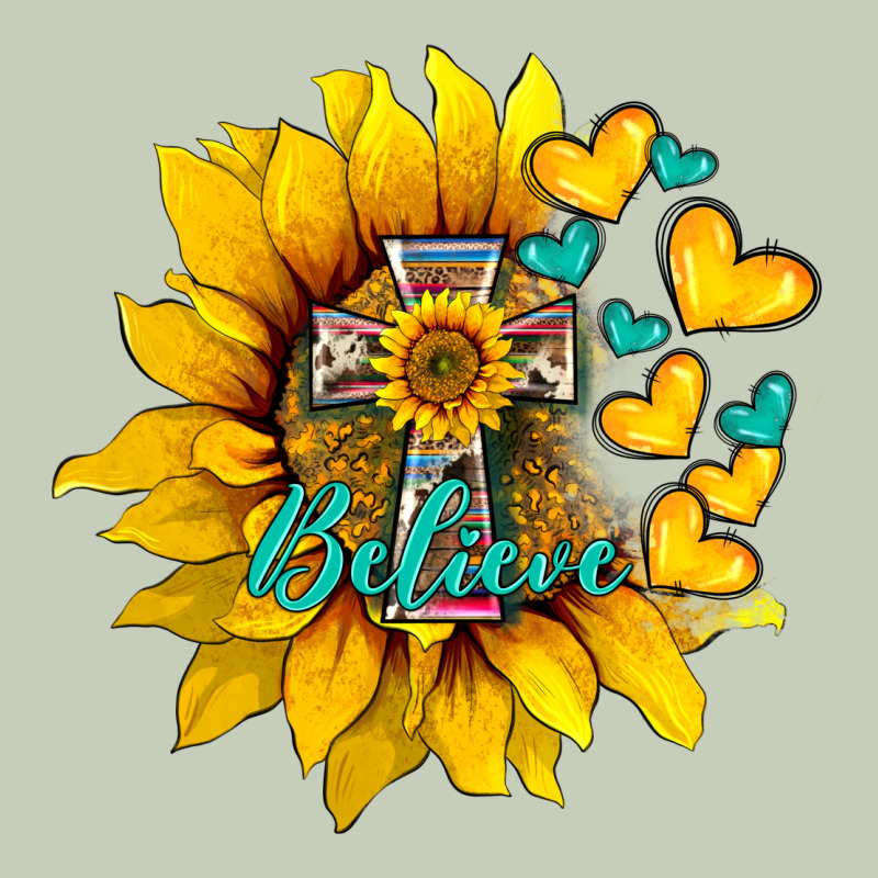 Western Sunflower  Cross Believe Ladies Tee by BarkalooDesign | Teevron