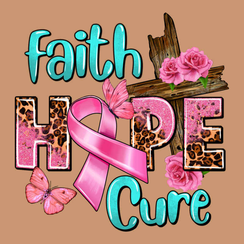 Faith Hope Cure Breast Cancer Heavyweight Hoodie by FaDigitalArtStudio | Teevron