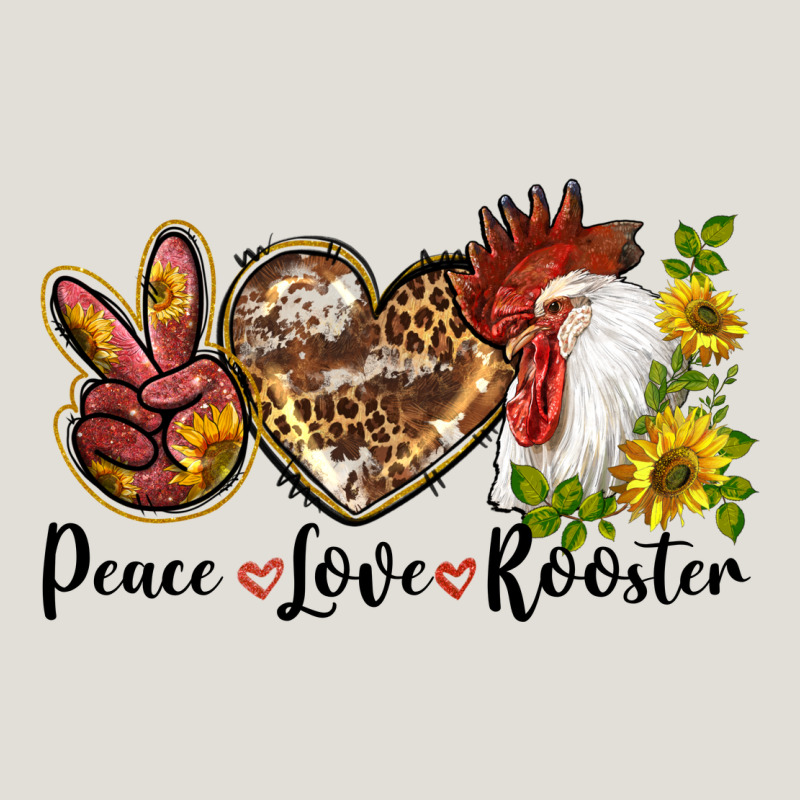 Peace Love Rooster With Sunflower Heavy Core Tee by LillyAllenDesigns | Teevron