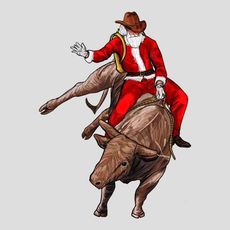 Santa Riding A Bull Zipper Hoodie by CowGirlArtShop | Teevron
