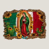 Our Lady Of Guadalupe Mexican Flag Background Heavy Core Tee | Teevron