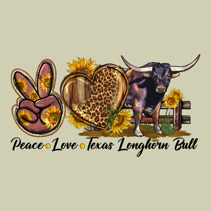 Peace Love Texas Longhorn Bull Heavy Core Tee by LillyAllenDesigns | Teevron