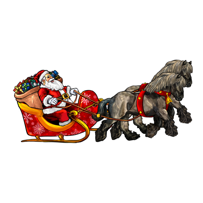 Santa Riding His Sleigh With Gifts Zipper Hoodie by CowGirlArtShop | Teevron