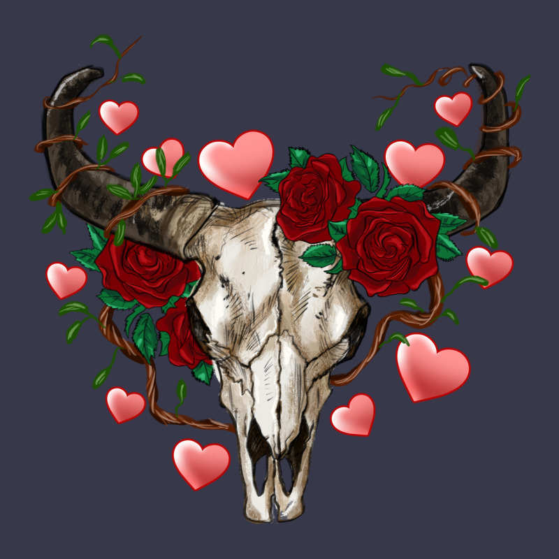 Valentines Bull Skull Long Sleeve Tee by RanaPortraitStore | Teevron