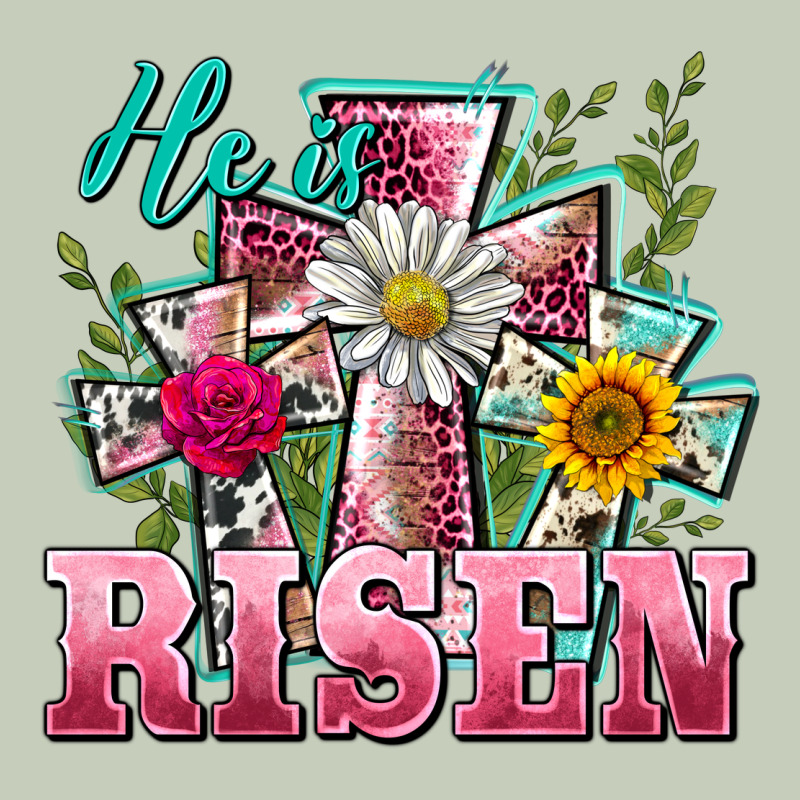 He Is Risen Cross Easter Ladies Tee by BarkalooDesign | Teevron