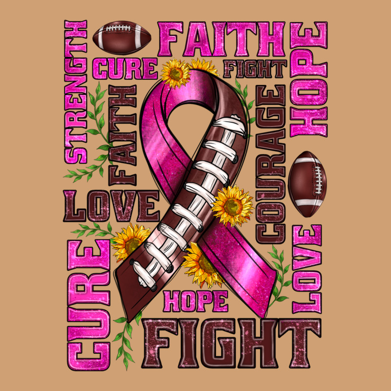 Breast Cancer American Football Ribbon Love Cure Fight Bbs Vintage Tee by BundleAndBundleShop | Teevron