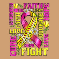 Breast Cancer Softball Ribbon Love Cure Fight Bbs Vintage Tee | Teevron