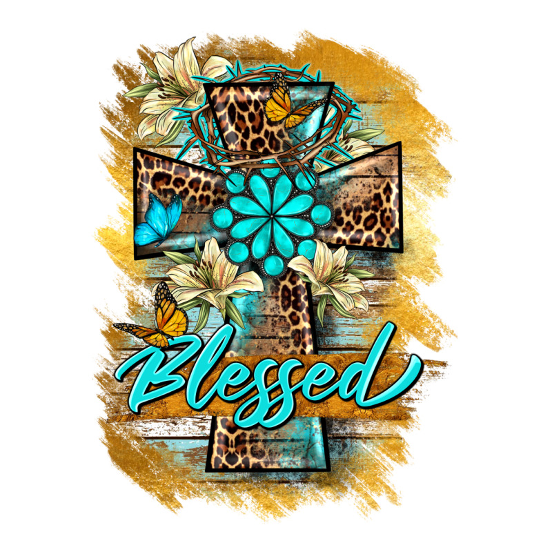 Western Cross Blessed Lily Butterfly Ladies Tee by BarkalooDesign | Teevron