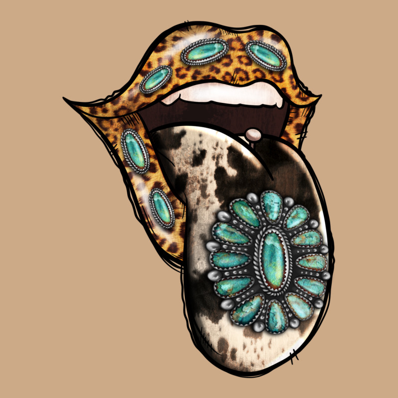 Turquoise Gemstone Leopard Cowhide Tongue Vintage Hoodie by Jasminsmagicworld | Teevron