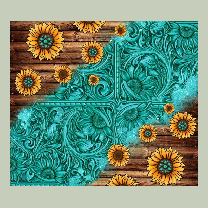 Tooled Leather And Sunflowers Ladies Tee by Jasminsmagicworld | Teevron