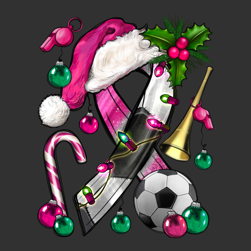 Pink Christmas Breast Cancer Ribbon Soccer Urban Heavy Tee by BundleAndBundleShop | Teevron